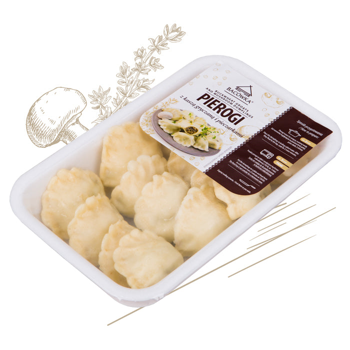 PIEROGI Z KASZA GRYCZANA I PIECZARKAMI 400 G / dumplings with chicken and groats 400 g