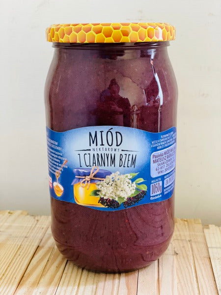 MIOD Z CZARNYM BZEM 1050 G / honey with elderberry 1050 g