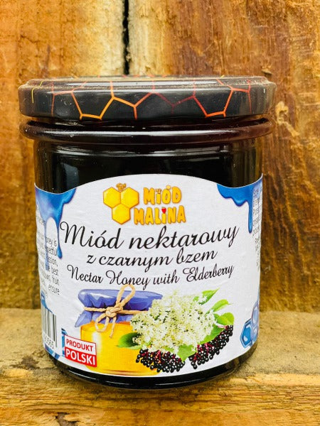MIOD Z CZARNYM BZEM 450 G / honey with elderberry 450 g