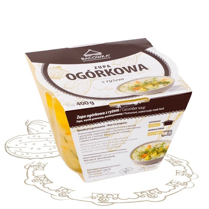 ZUPA OGORKOWA Z RYZEM 400 G / sour cucumber soup with rice 400 g