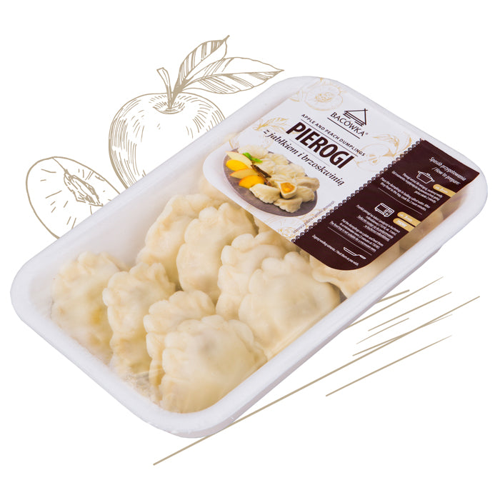 PIEROGI Z OWOCAMI (JABLKO I BRZOSKWINIA) 400 G / dumplings with fruits (apple and peach) 400 g