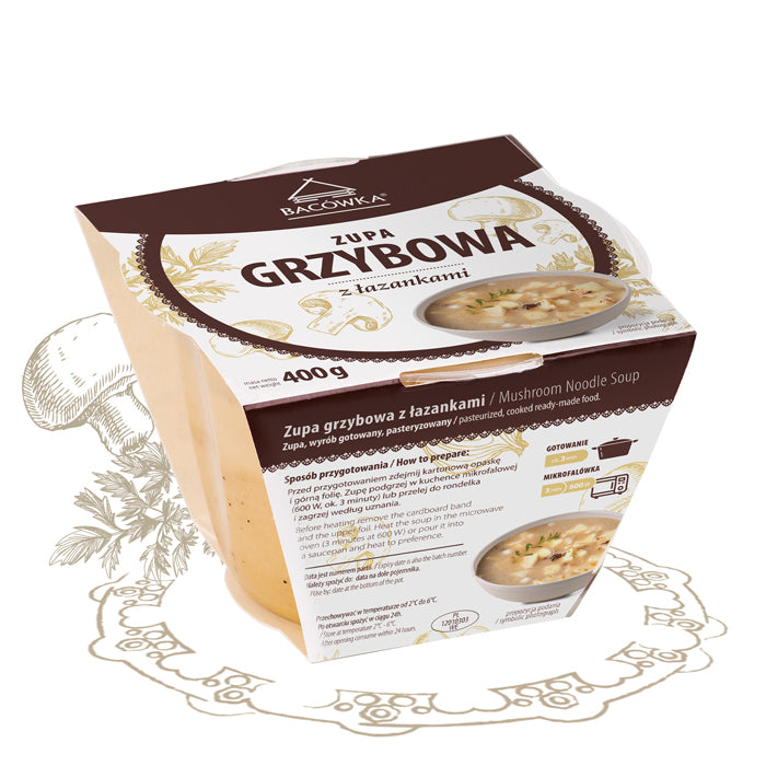 ZUPA GRZYBOWA Z LAZANKAMI 400 G / mushroom soup with noodles 400 g