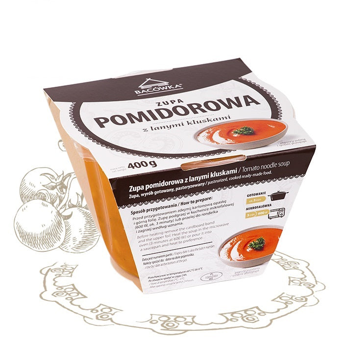 ZUPA POMIDOROWA Z LANYMI KLUSKAMI 400 G / tomato soup with noodles 400 g