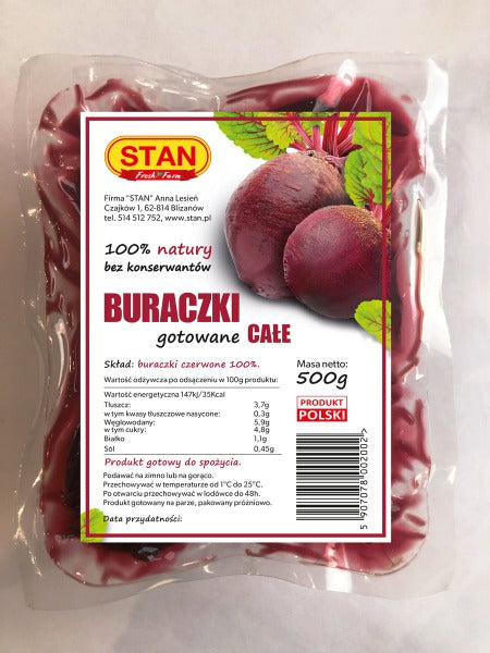 BURACZKI GOTOWANE CALE 500 G / whole cooked beetroots 500 g